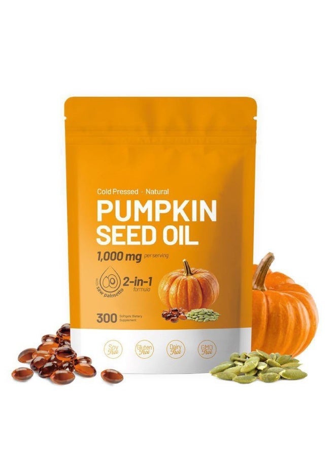 بامكين زيت بذور اليقطين Softgels تعزز صحة الجهاز الهضمي والنوم ، وتغذية الجلد والشعر وغنية بالمواد الغذائية عالية الجودة. - Image 1